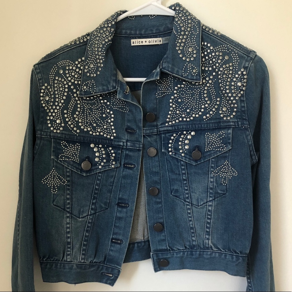 Alice + Olivia Embellished Denim Jacket